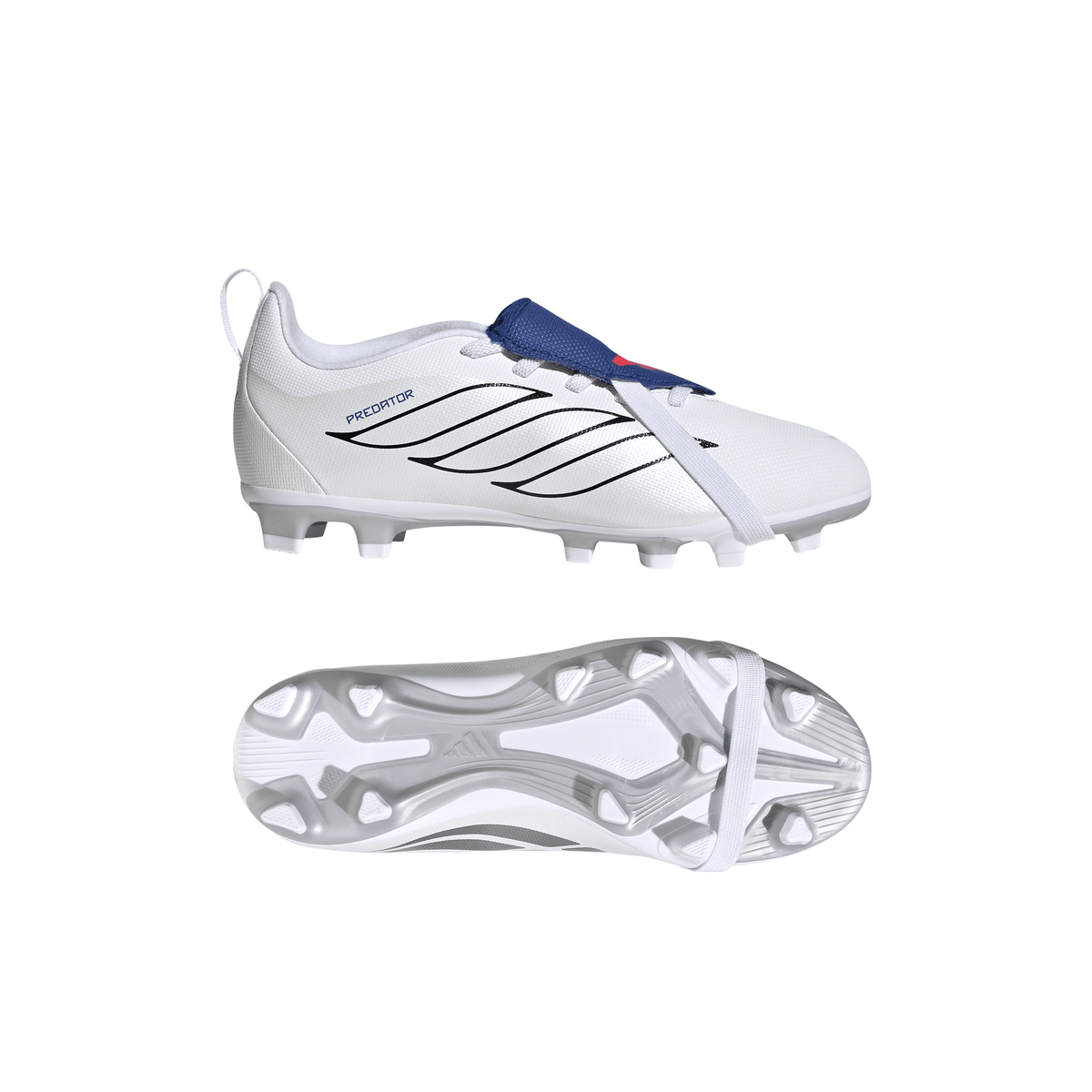 2026 New Arrival adidas Predator Club Fold-Over Tongue Elastic Laces Firm Ground/Multi Ground Youth Soccer Cleats - White wholesalehk.shop