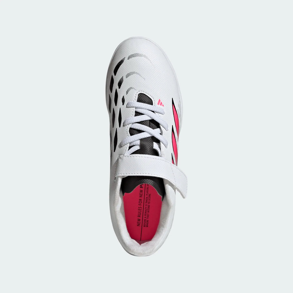 2026 New Arrival adidas Predator Club Hook & Loop Turf Youth Soccer Cleats - White/Black wholesalehk.shop