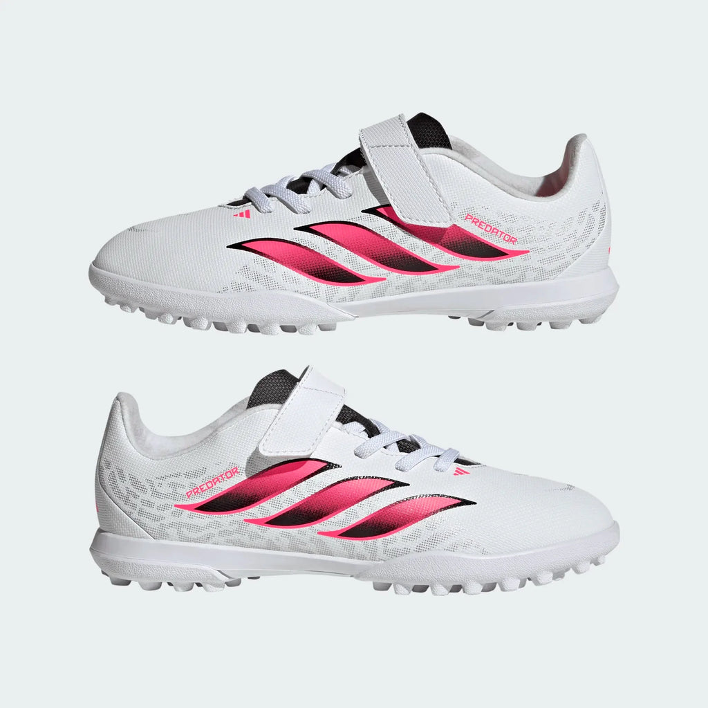 2026 New Arrival adidas Predator Club Hook & Loop Turf Youth Soccer Cleats - White/Black wholesalehk.shop