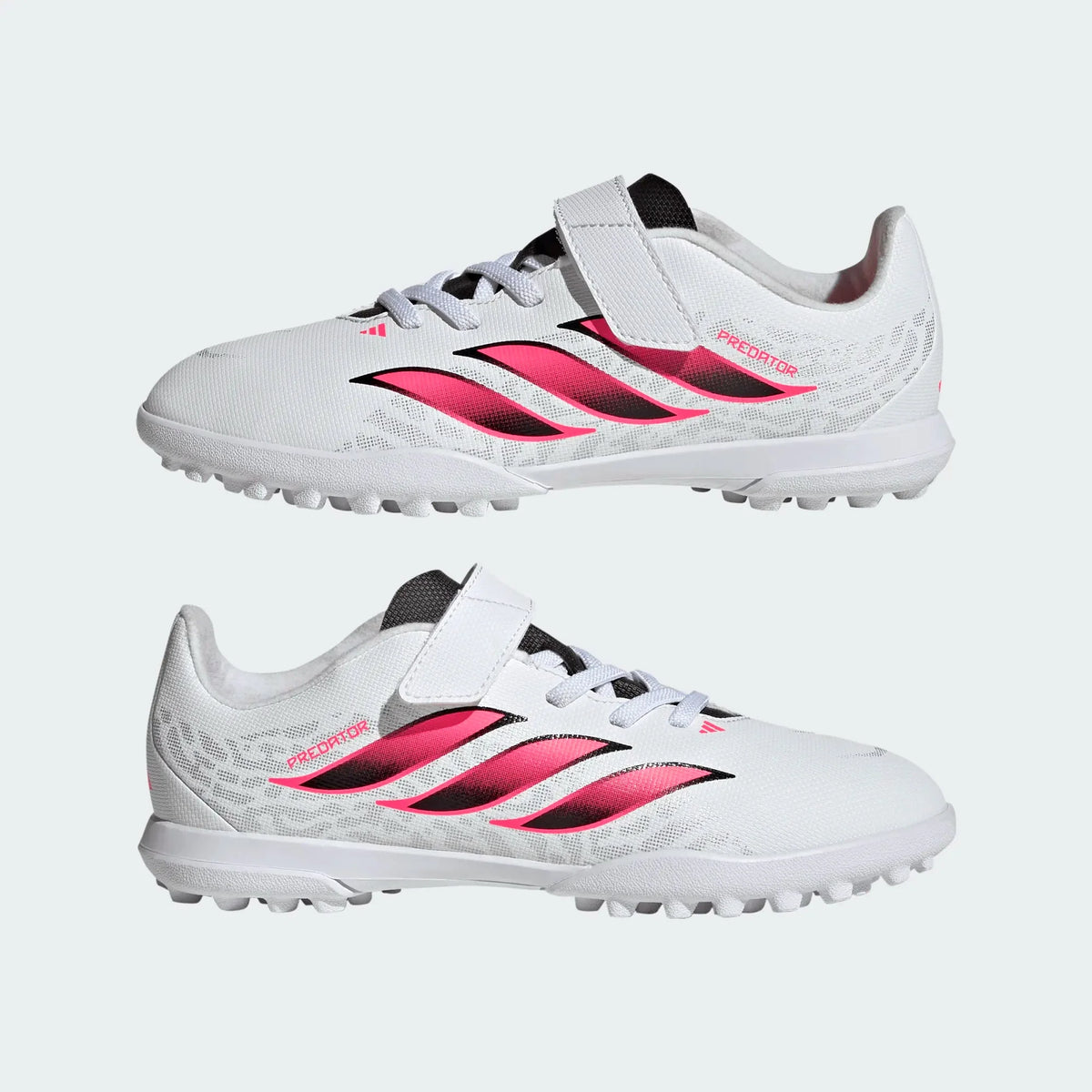 2026 New Arrival adidas Predator Club Hook & Loop Turf Youth Soccer Cleats - White/Black wholesalehk.shop