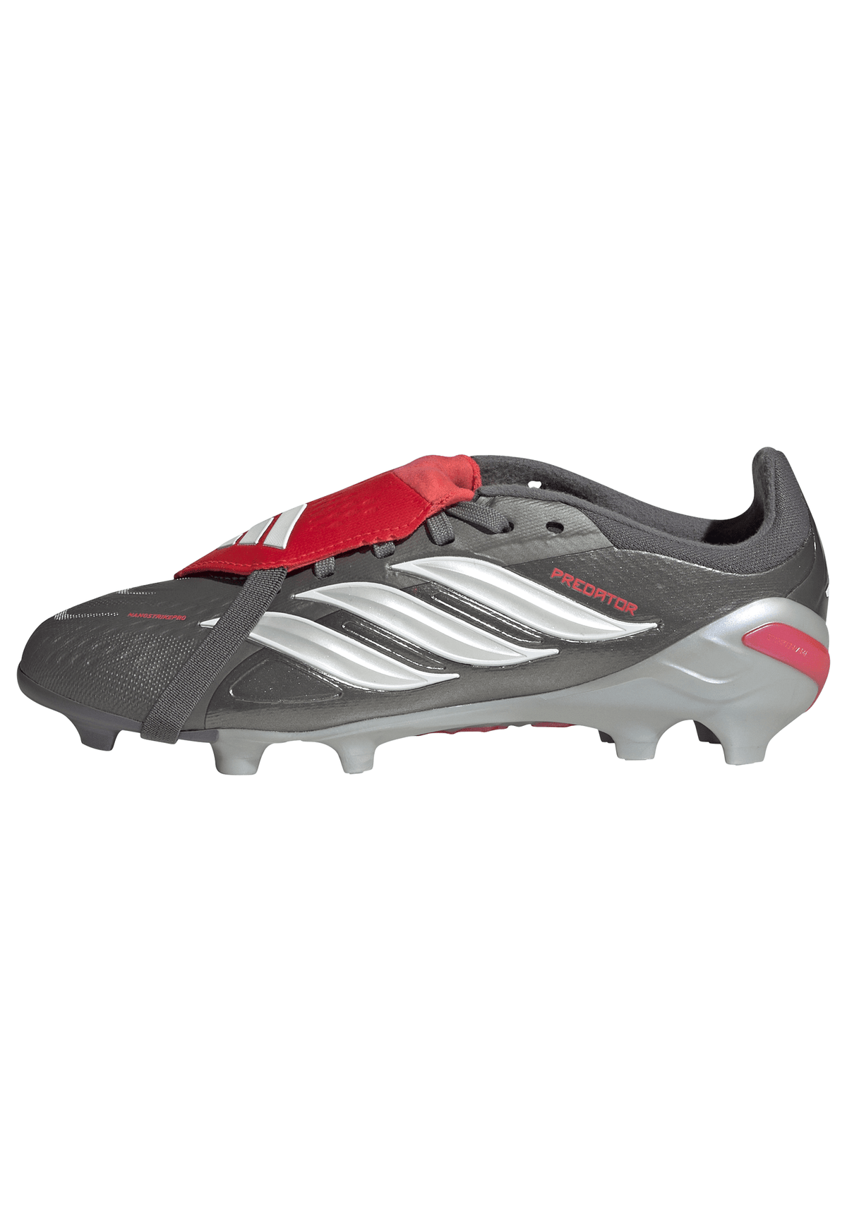 2026 New Arrival adidas Predator Elite Fold-Over Tongue FG Youth Soccer Cleats - Grey/Red wholesalehk.shop