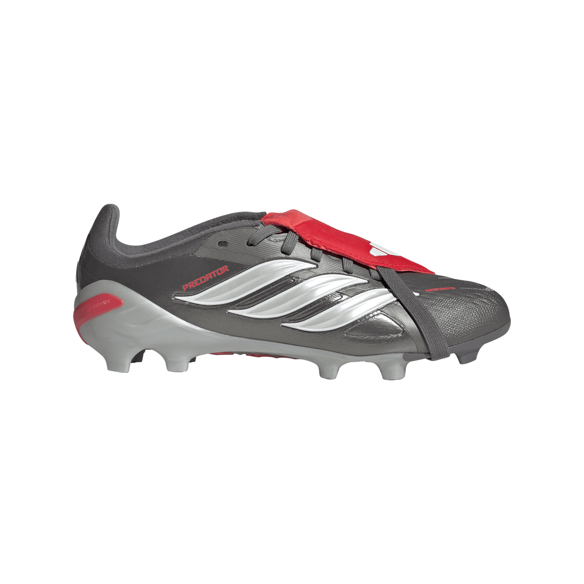 2026 New Arrival adidas Predator Elite Fold-Over Tongue FG Youth Soccer Cleats - Grey/Red wholesalehk.shop