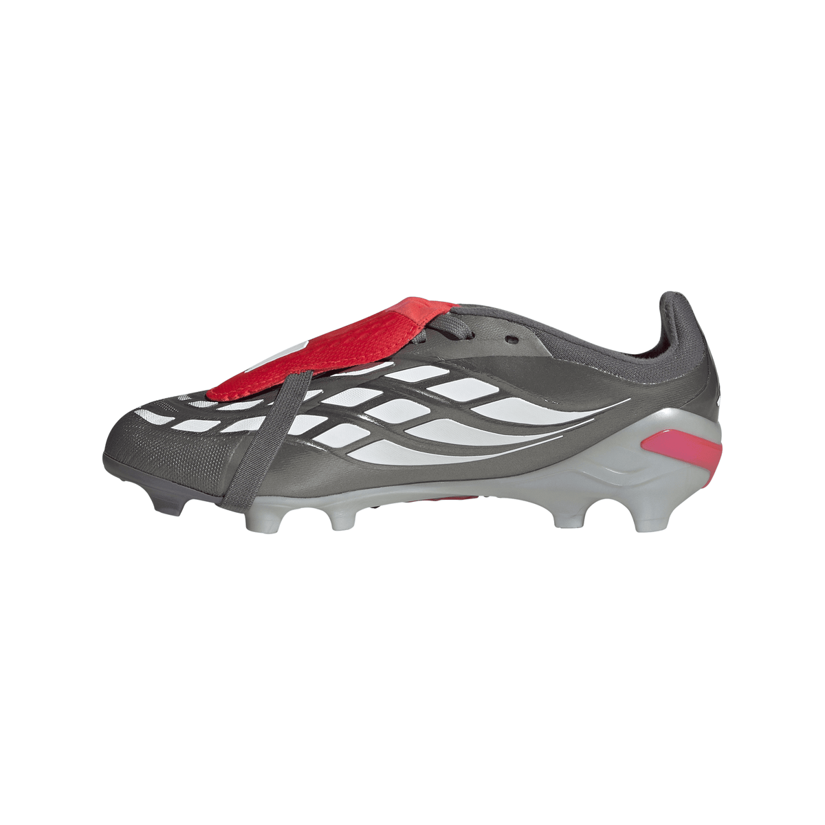 2026 New Arrival adidas Predator Elite Fold-Over Tongue FG Youth Soccer Cleats - Grey/Red wholesalehk.shop