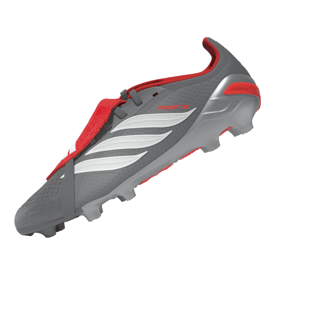2026 New Arrival adidas Predator Elite Fold-Over Tongue FG Youth Soccer Cleats - Grey/Red wholesalehk.shop