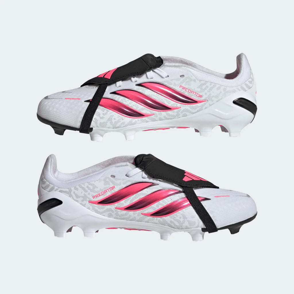 2026 New Arrival adidas Predator Elite Fold-Over Tongue Firm Ground Youth Soccer Cleats - White/Solar Turbo/Black wholesalehk.shop