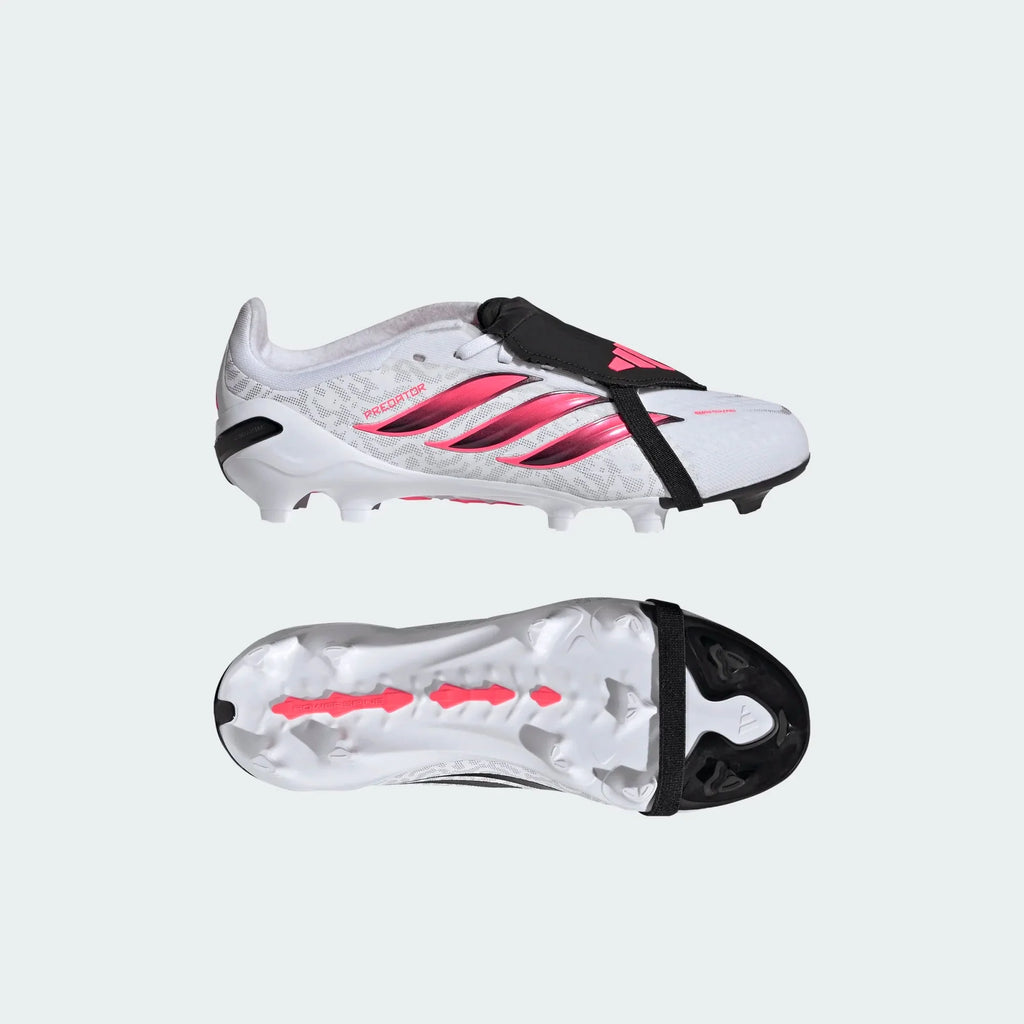 2026 New Arrival adidas Predator Elite Fold-Over Tongue Firm Ground Youth Soccer Cleats - White/Solar Turbo/Black wholesalehk.shop