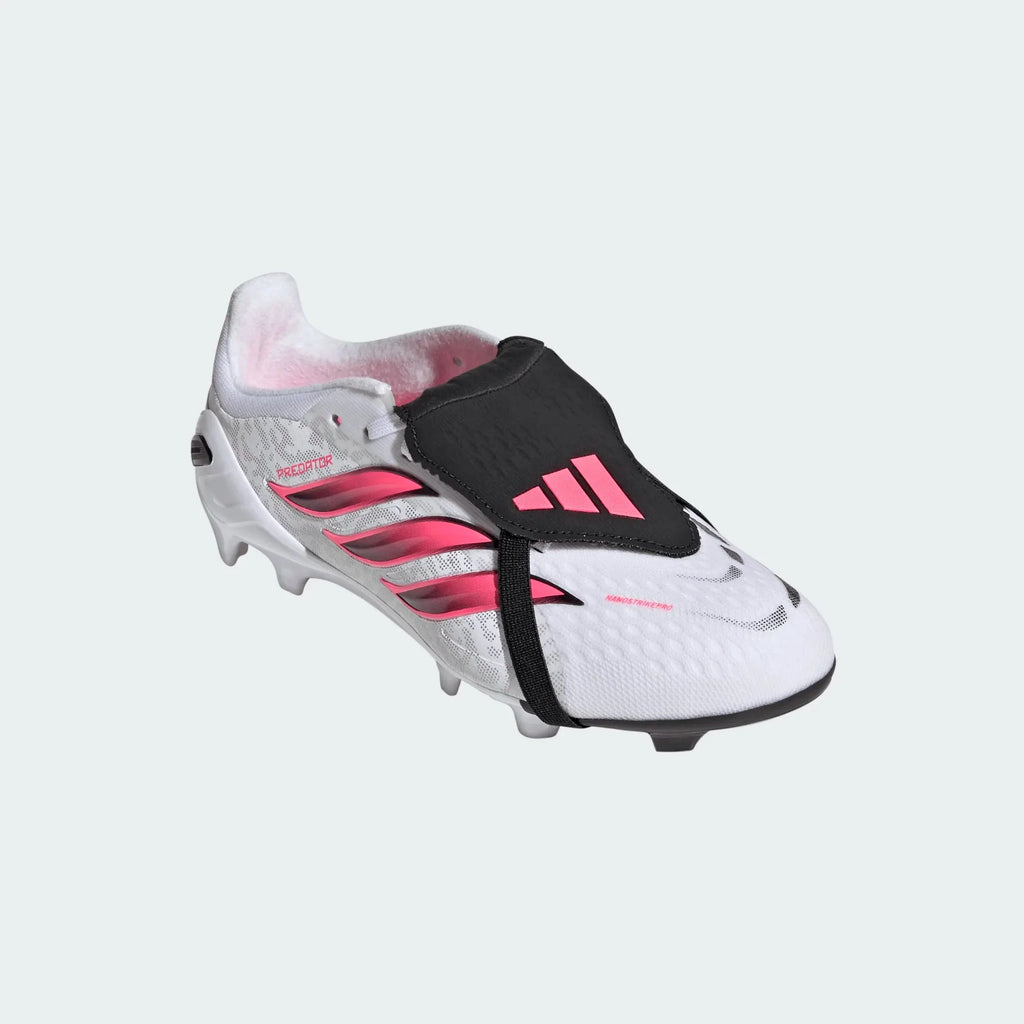 2026 New Arrival adidas Predator Elite Fold-Over Tongue Firm Ground Youth Soccer Cleats - White/Solar Turbo/Black wholesalehk.shop