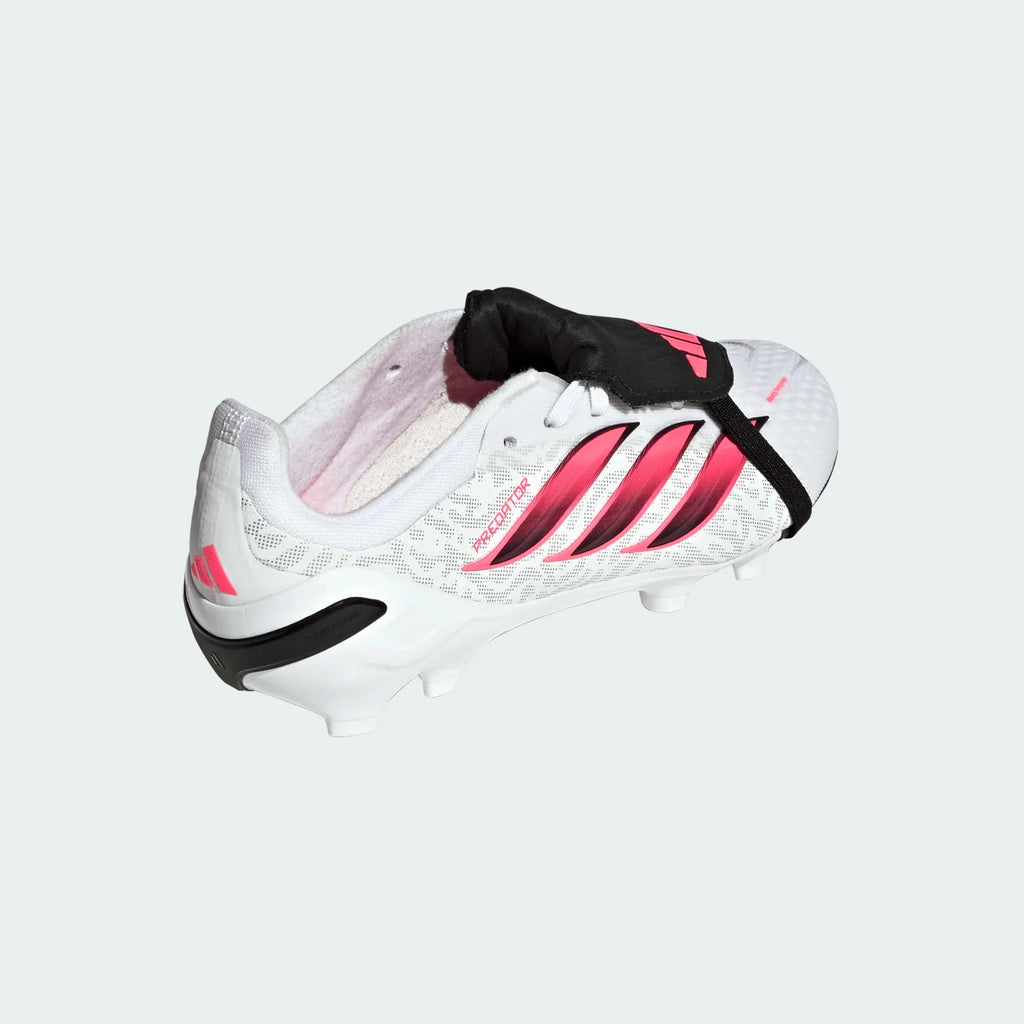 2026 New Arrival adidas Predator Elite Fold-Over Tongue Firm Ground Youth Soccer Cleats - White/Solar Turbo/Black wholesalehk.shop