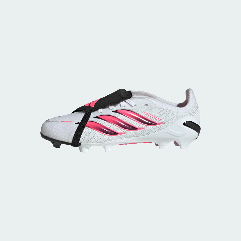 2026 New Arrival adidas Predator Elite Fold-Over Tongue Firm Ground Youth Soccer Cleats - White/Solar Turbo/Black wholesalehk.shop