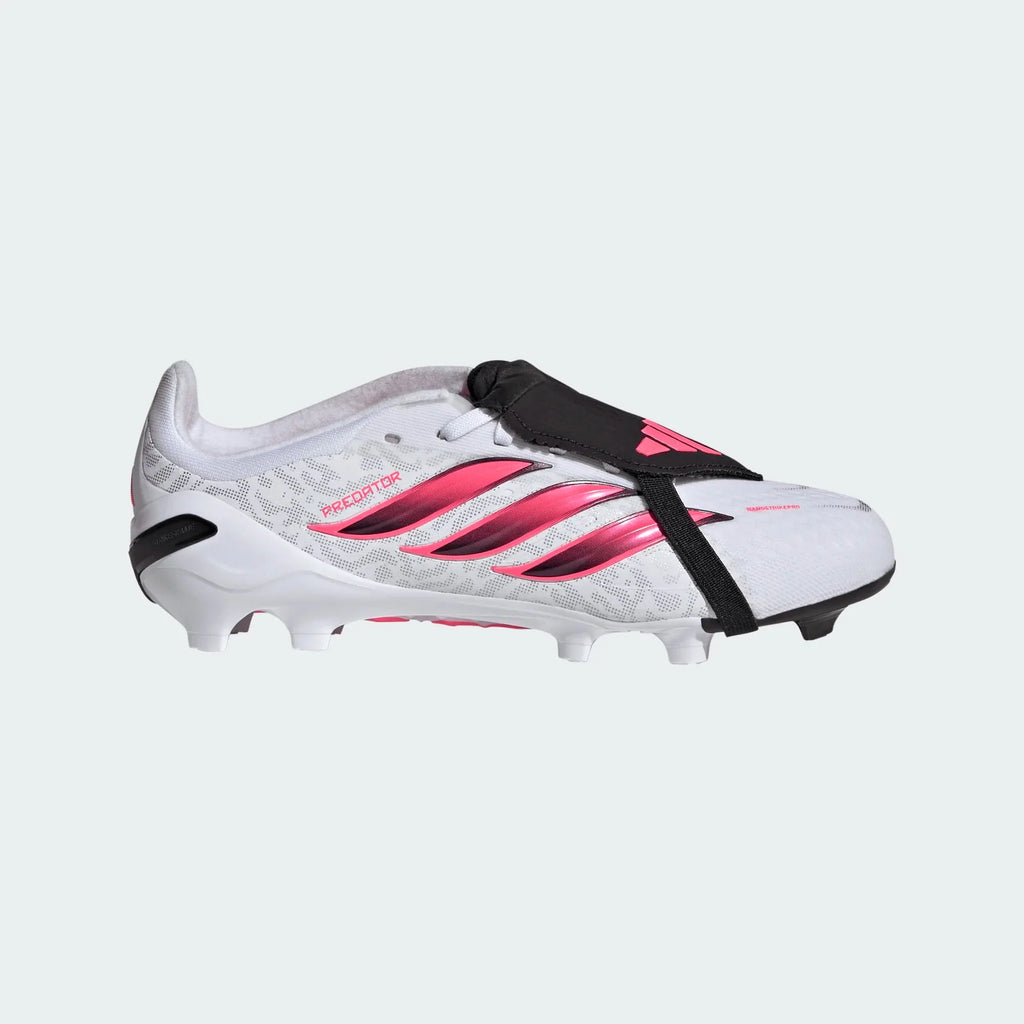 2026 New Arrival adidas Predator Elite Fold-Over Tongue Firm Ground Youth Soccer Cleats - White/Solar Turbo/Black wholesalehk.shop