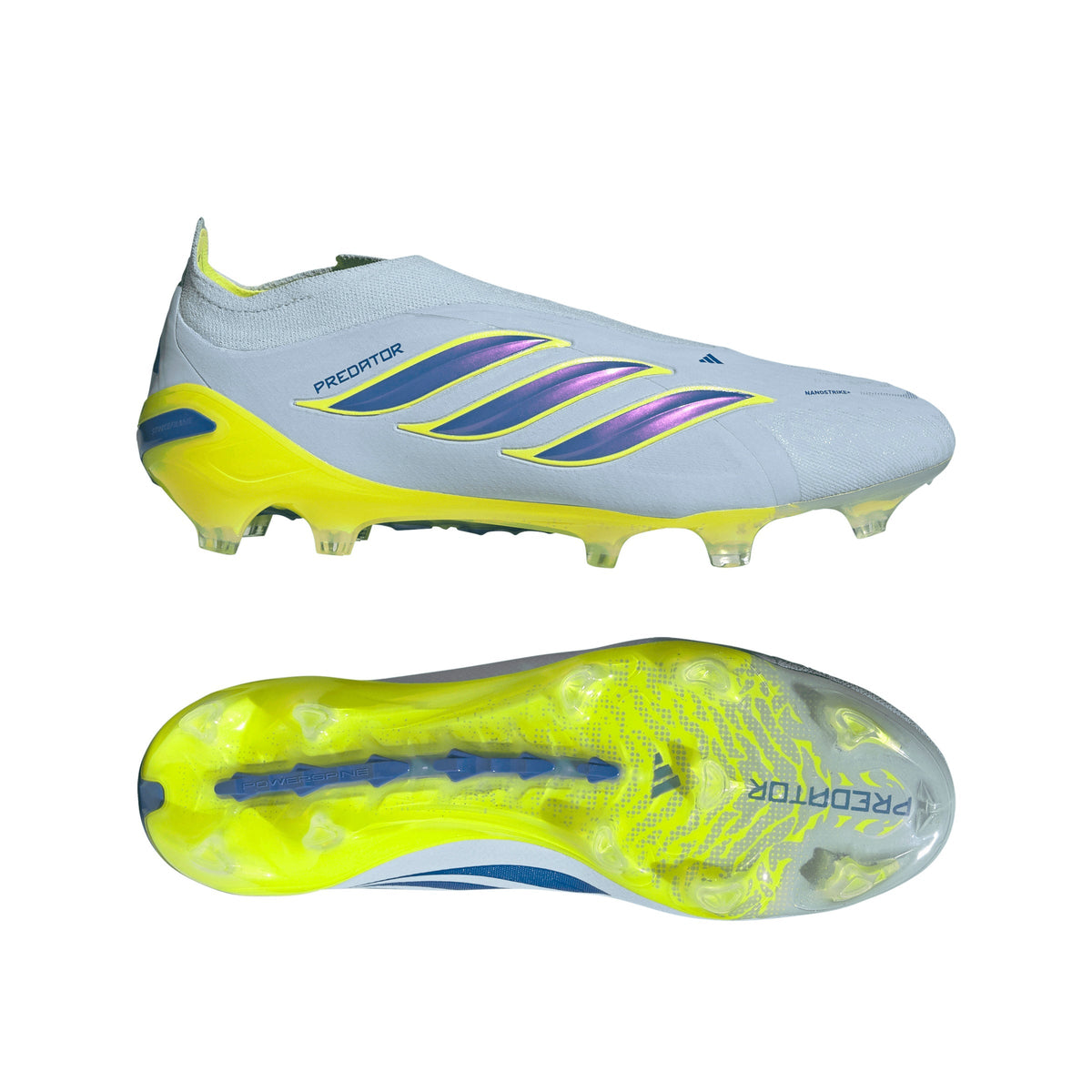 2026 New Arrival adidas Predator Elite Laceless FG Firm Ground Men's Soccer Cleats - Sky/Blue/Yellow wholesalehk.shop