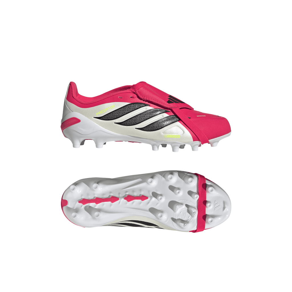 2026 New Arrival adidas Predator League Fold-Over Tongue AG Artificial Ground Youth Soccer Cleats - Red/Black/White wholesalehk.shop