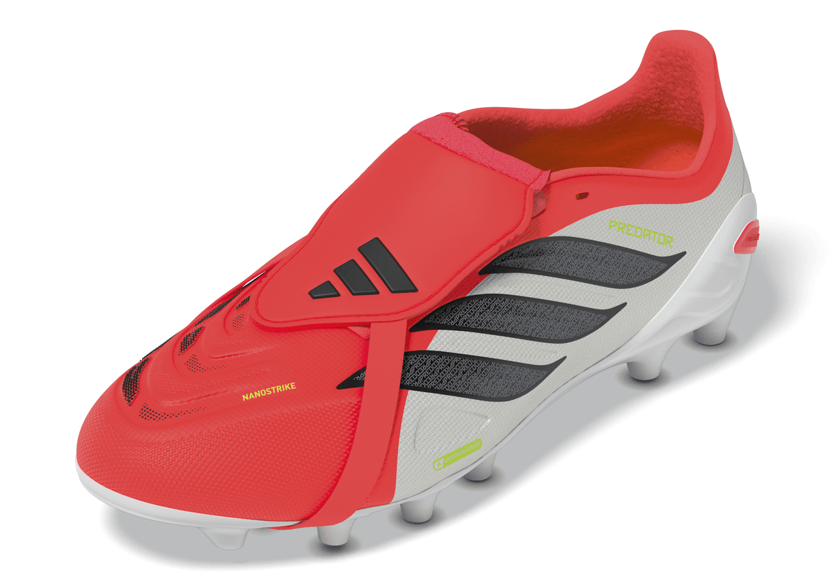 2026 New Arrival adidas Predator League Fold-Over Tongue AG Artificial Ground Youth Soccer Cleats - Red/Black/White wholesalehk.shop