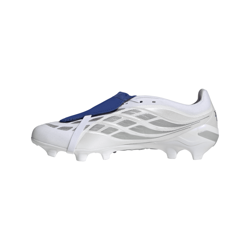 2026 New Arrival adidas Predator League Fold-Over Tongue FG Firm Ground Men's Soccer Cleats - White/Zero Metallic/Blue wholesalehk.shop