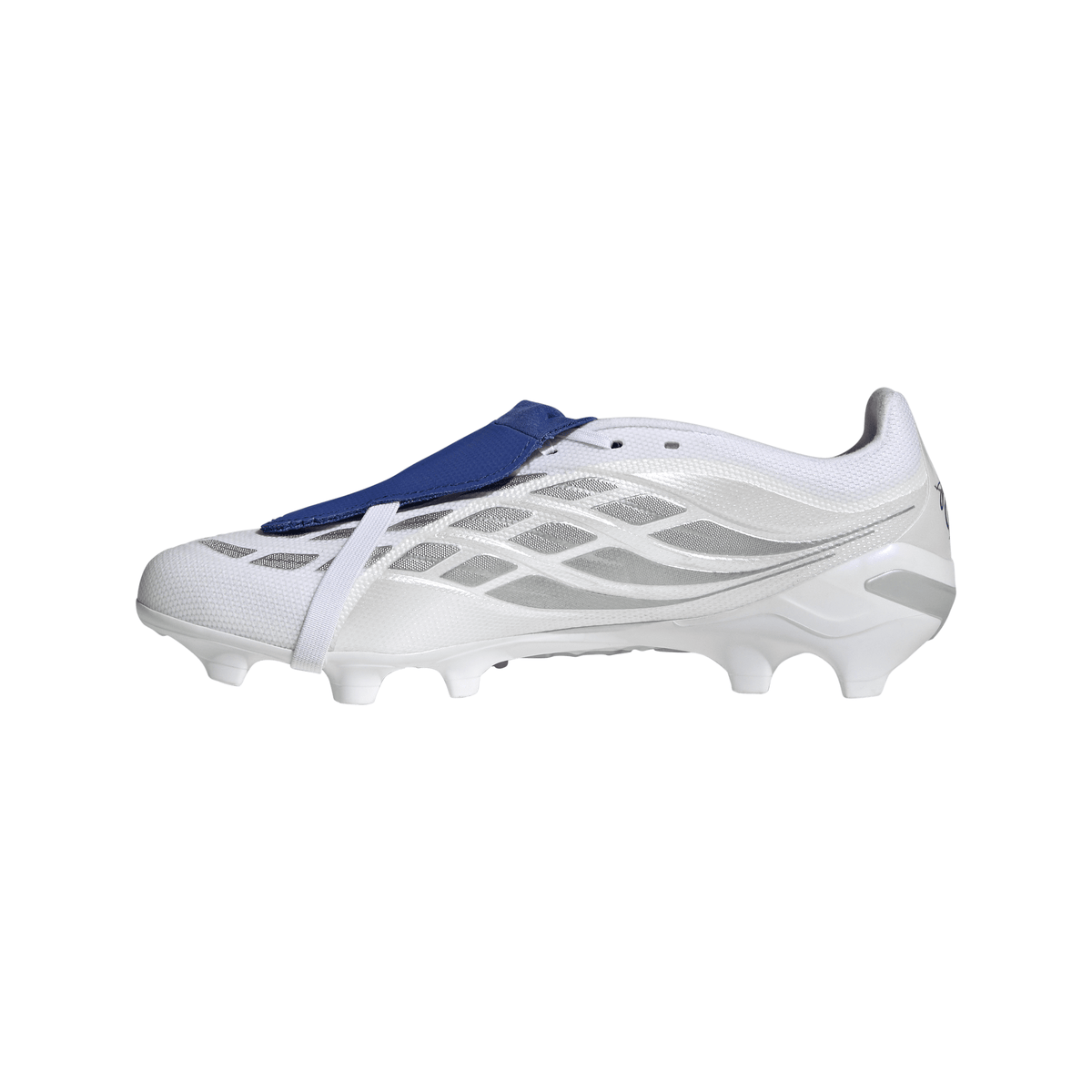 2026 New Arrival adidas Predator League Fold-Over Tongue FG Firm Ground Men's Soccer Cleats - White/Zero Metallic/Blue wholesalehk.shop