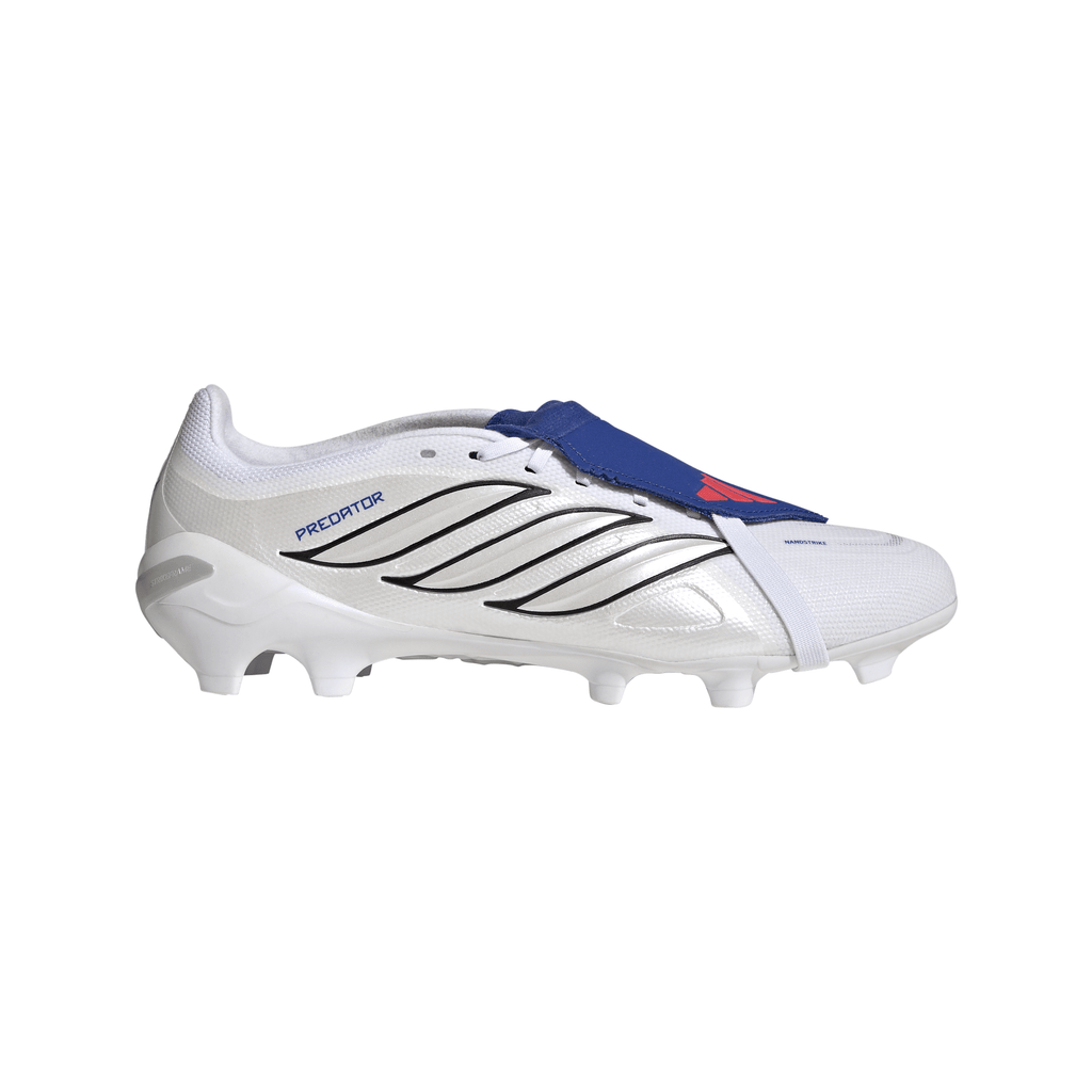 2026 New Arrival adidas Predator League Fold-Over Tongue FG Firm Ground Men's Soccer Cleats - White/Zero Metallic/Blue wholesalehk.shop