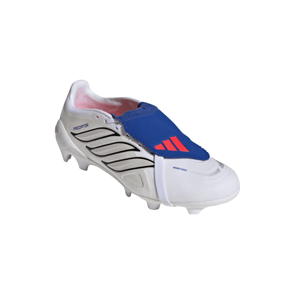 2026 New Arrival adidas Predator League Fold-Over Tongue FG Firm Ground Men's Soccer Cleats - White/Zero Metallic/Blue wholesalehk.shop