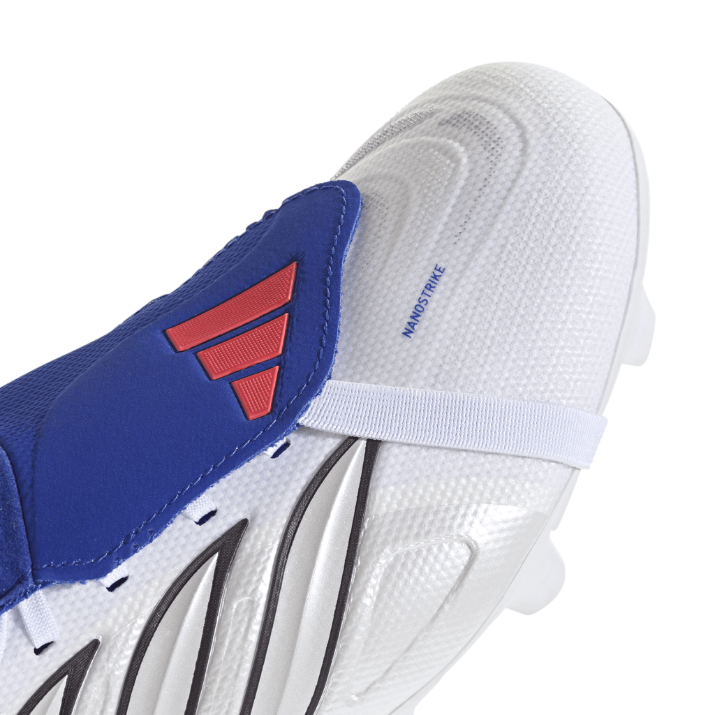 2026 New Arrival adidas Predator League Fold-Over Tongue FG Firm Ground Men's Soccer Cleats - White/Zero Metallic/Blue wholesalehk.shop