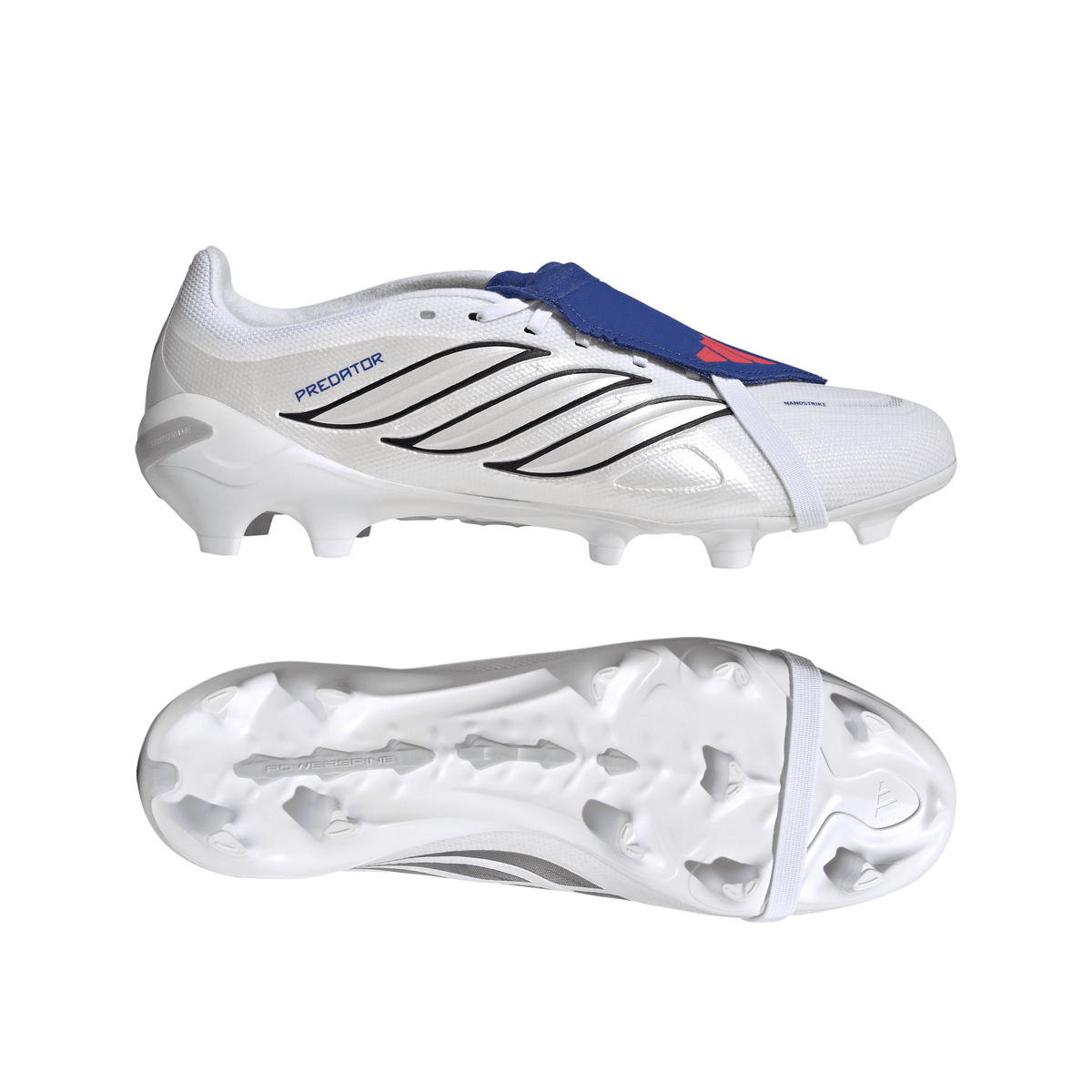 2026 New Arrival adidas Predator League Fold-Over Tongue FG Firm Ground Men's Soccer Cleats - White/Zero Metallic/Blue wholesalehk.shop