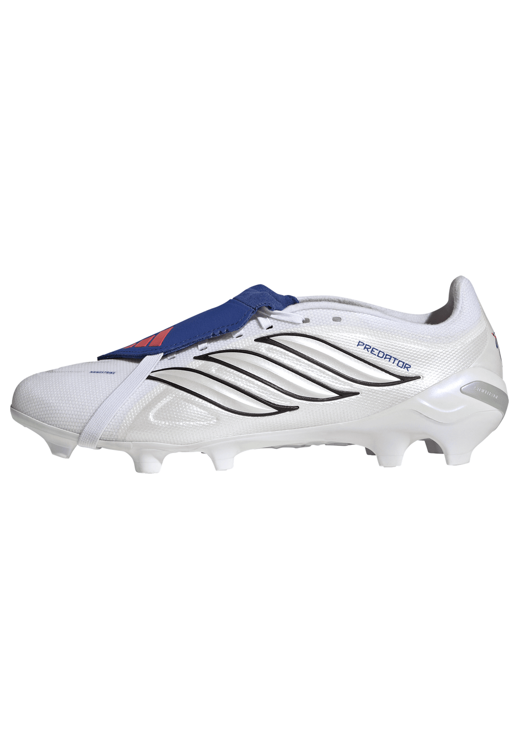2026 New Arrival adidas Predator League Fold-Over Tongue FG Firm Ground Men's Soccer Cleats - White/Zero Metallic/Blue wholesalehk.shop