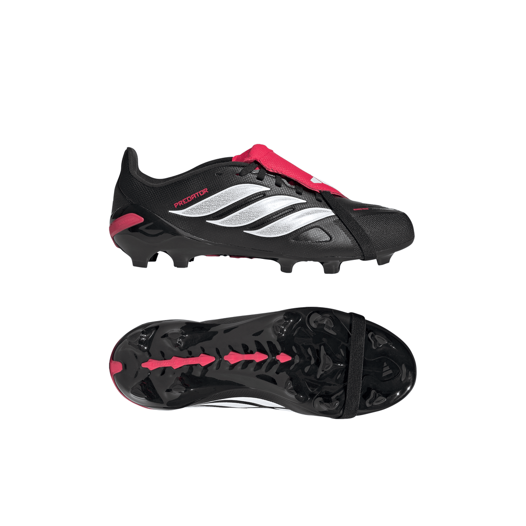 2026 New Arrival adidas Predator League Fold-Over Tongue FG Firm Ground Youth Soccer Cleats - Black/White wholesalehk.shop
