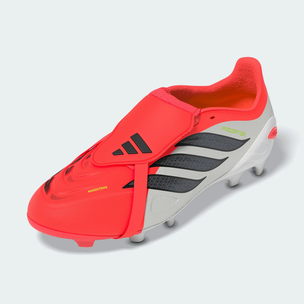 2026 New Arrival adidas Predator League Fold-Over Tongue FG Firm Ground Youth Soccer Cleats - Lucid Red/Black wholesalehk.shop