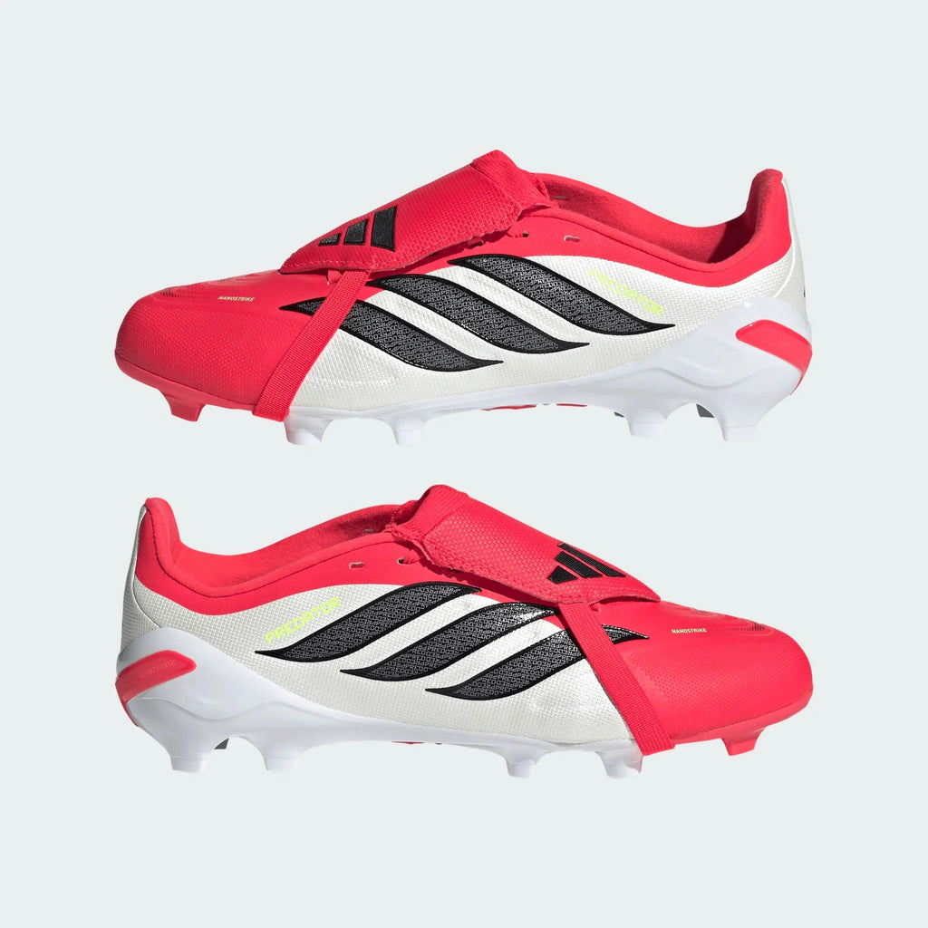 2026 New Arrival adidas Predator League Fold-Over Tongue FG Firm Ground Youth Soccer Cleats - Lucid Red/Black wholesalehk.shop