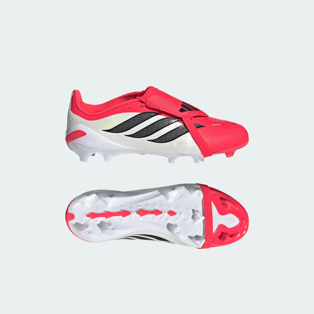 2026 New Arrival adidas Predator League Fold-Over Tongue FG Firm Ground Youth Soccer Cleats - Lucid Red/Black wholesalehk.shop
