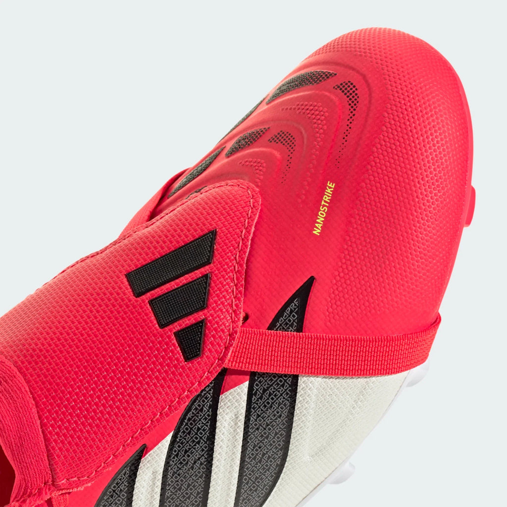 2026 New Arrival adidas Predator League Fold-Over Tongue FG Firm Ground Youth Soccer Cleats - Lucid Red/Black wholesalehk.shop