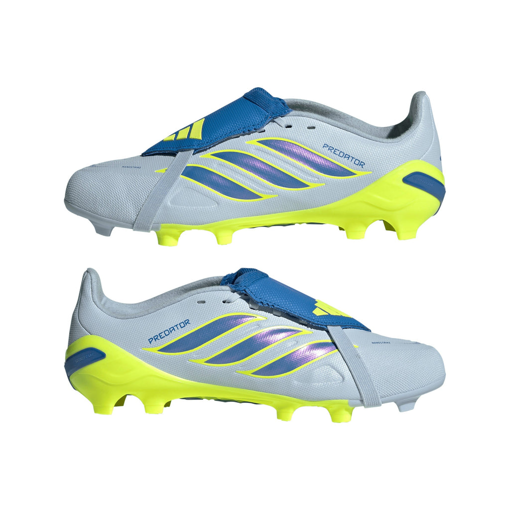 2026 New Arrival adidas Predator League Fold-Over Tongue FG Firm Ground Youth Soccer Cleats - Sky/Blue/Yellow wholesalehk.shop