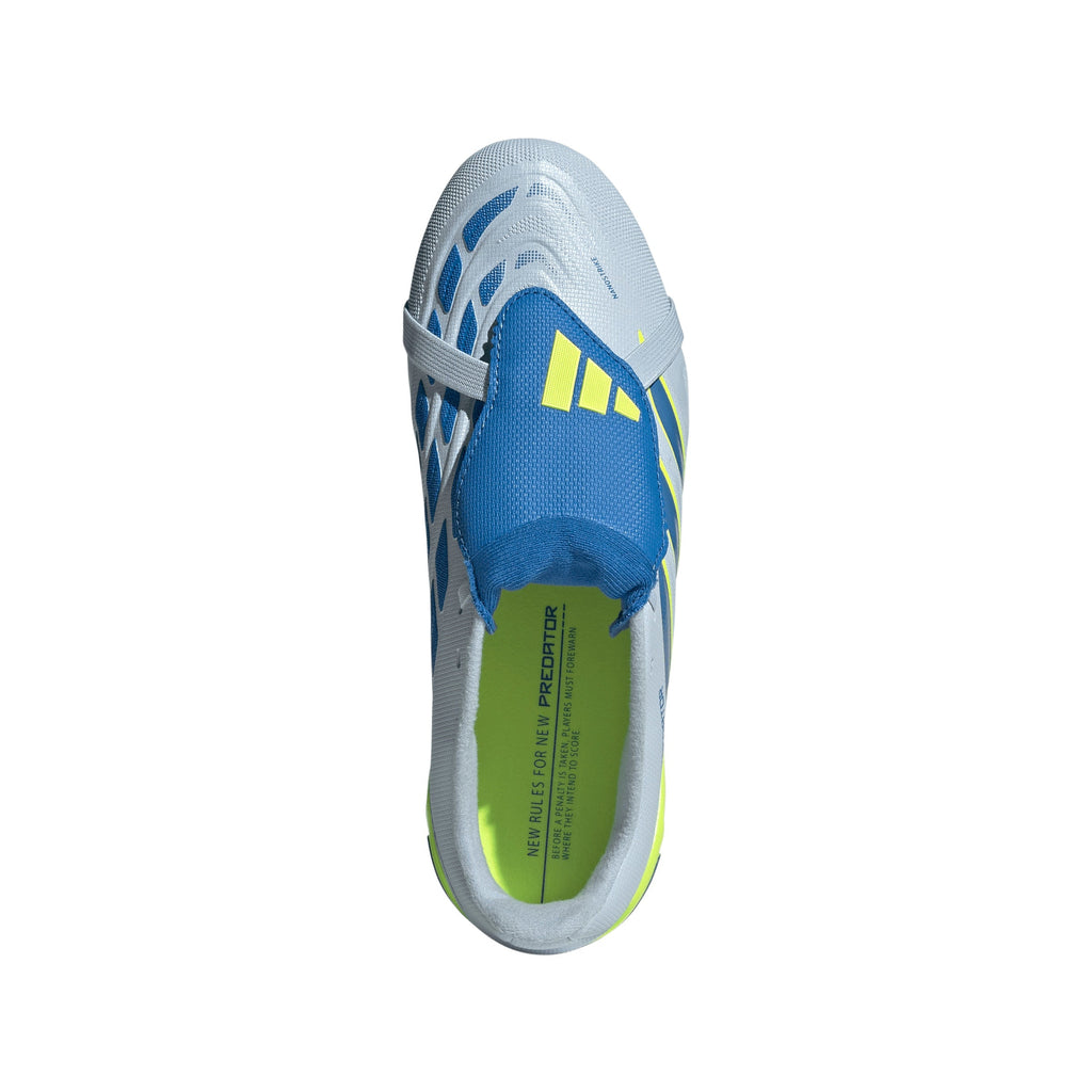 2026 New Arrival adidas Predator League Fold-Over Tongue FG Firm Ground Youth Soccer Cleats - Sky/Blue/Yellow wholesalehk.shop