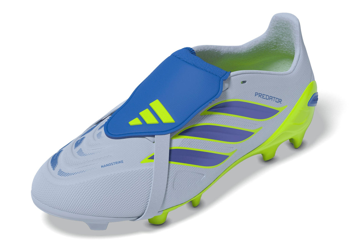2026 New Arrival adidas Predator League Fold-Over Tongue FG Firm Ground Youth Soccer Cleats - Sky/Blue/Yellow wholesalehk.shop