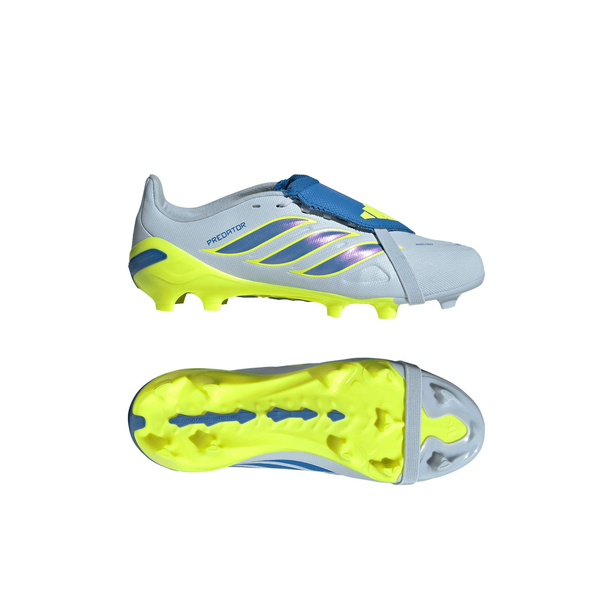 2026 New Arrival adidas Predator League Fold-Over Tongue FG Firm Ground Youth Soccer Cleats - Sky/Blue/Yellow wholesalehk.shop