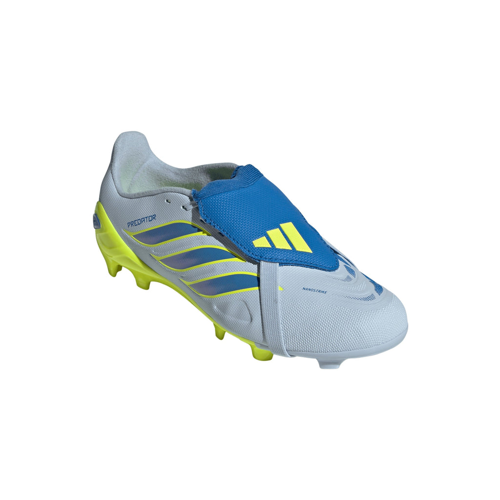 2026 New Arrival adidas Predator League Fold-Over Tongue FG Firm Ground Youth Soccer Cleats - Sky/Blue/Yellow wholesalehk.shop