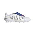 2026 New Arrival adidas Predator League Fold-Over Tongue FG Firm Ground Youth Soccer Cleats - White/Zero Metallic/Blue wholesalehk.shop