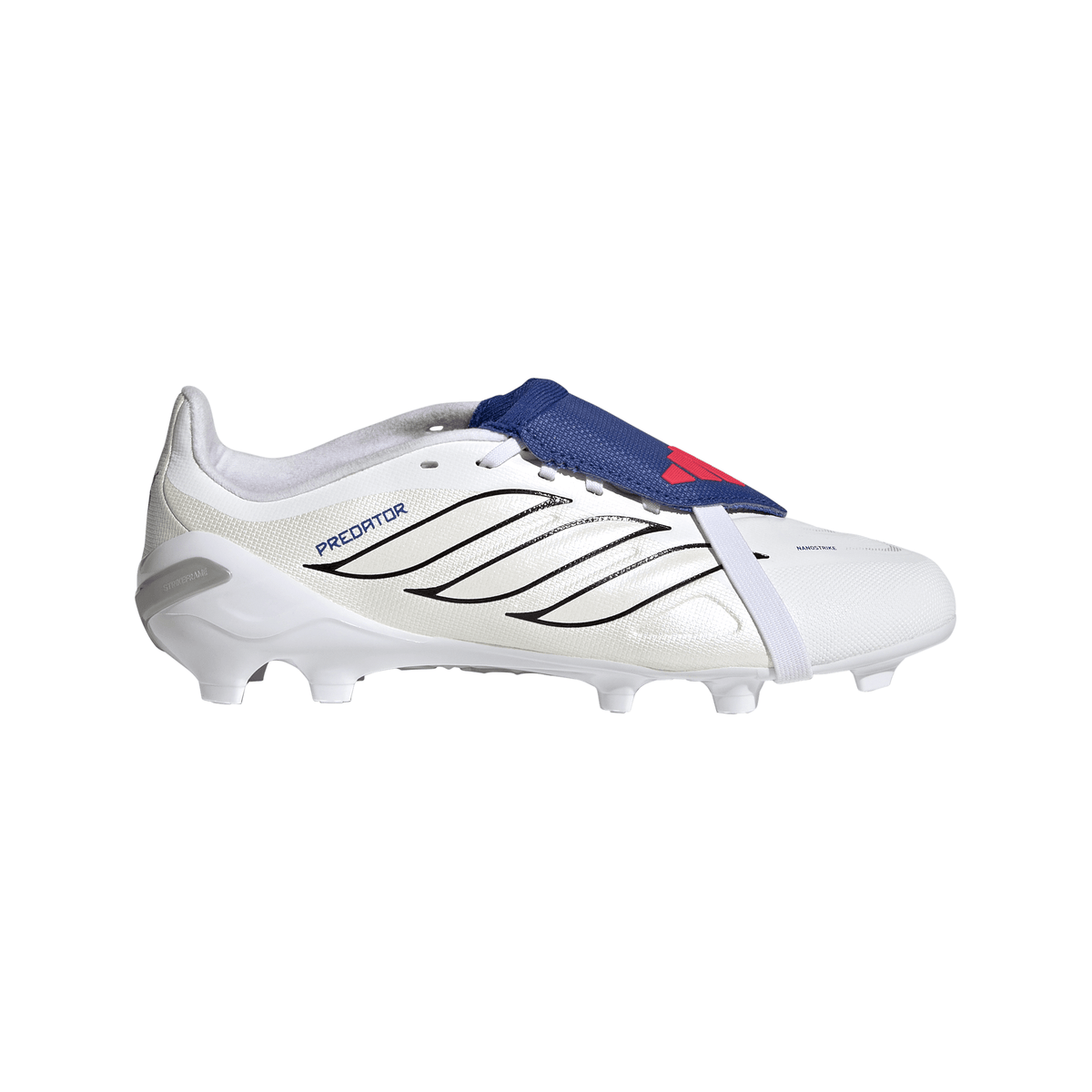 2026 New Arrival adidas Predator League Fold-Over Tongue FG Firm Ground Youth Soccer Cleats - White/Zero Metallic/Blue wholesalehk.shop