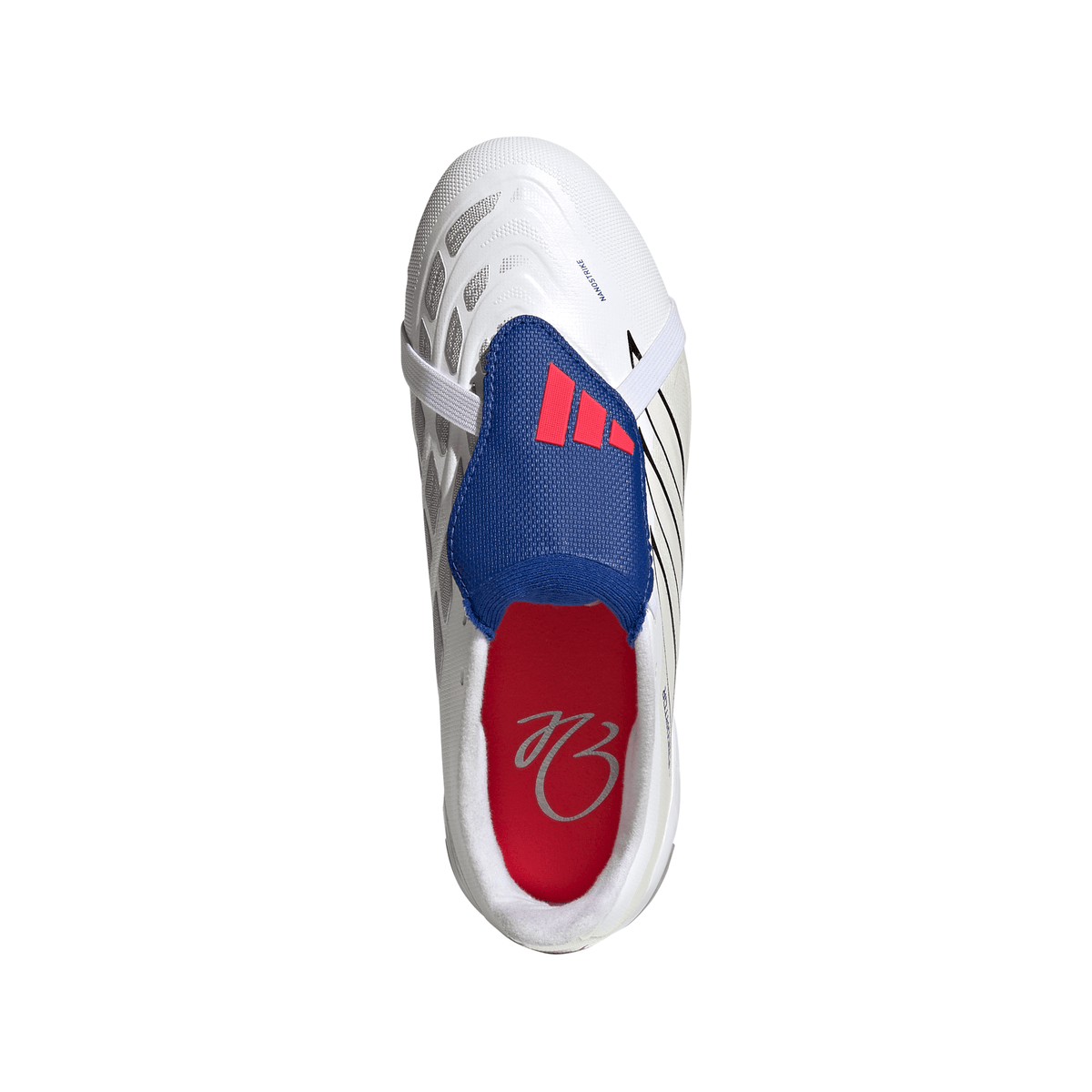 2026 New Arrival adidas Predator League Fold-Over Tongue FG Firm Ground Youth Soccer Cleats - White/Zero Metallic/Blue wholesalehk.shop