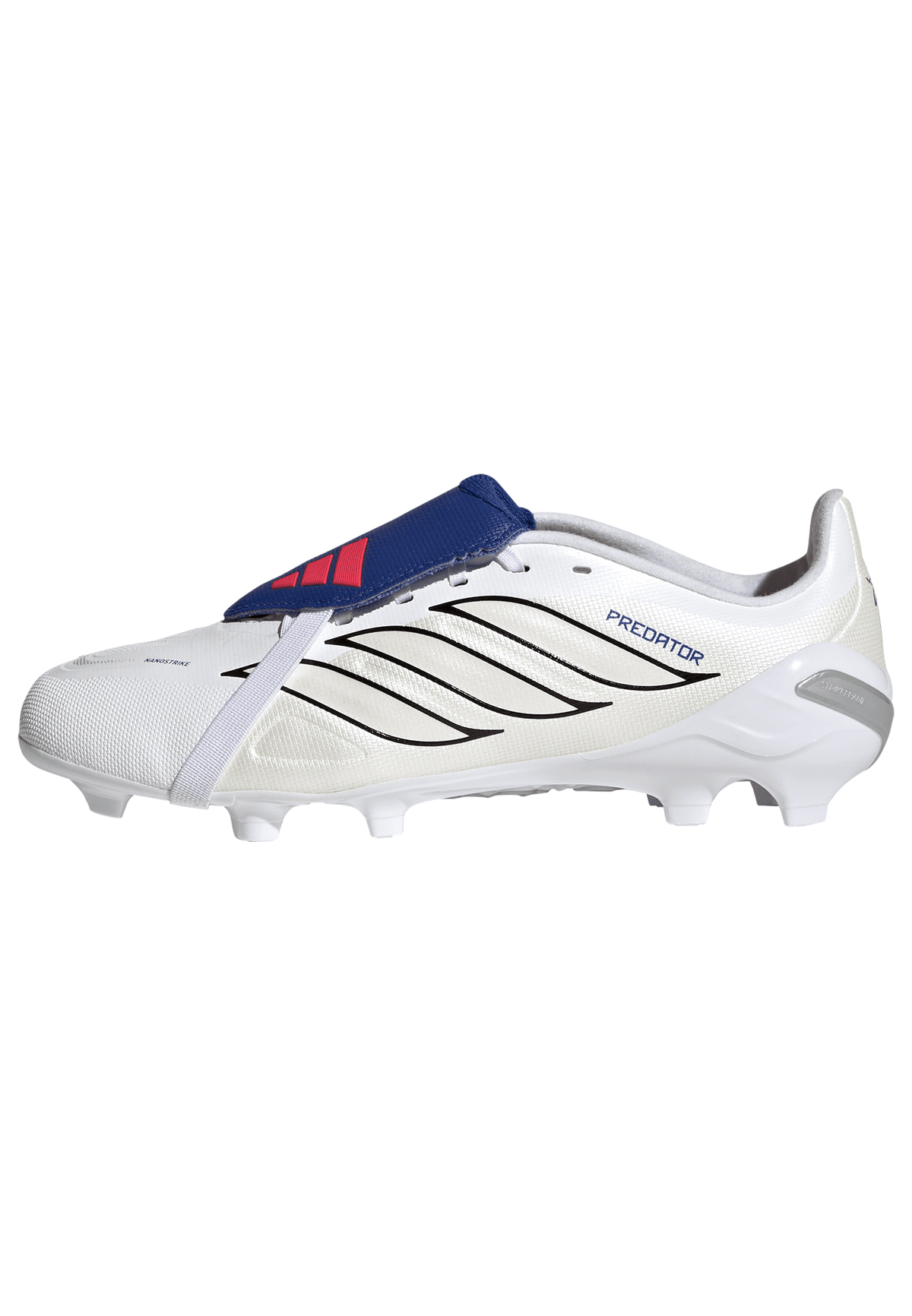 2026 New Arrival adidas Predator League Fold-Over Tongue FG Firm Ground Youth Soccer Cleats - White/Zero Metallic/Blue wholesalehk.shop