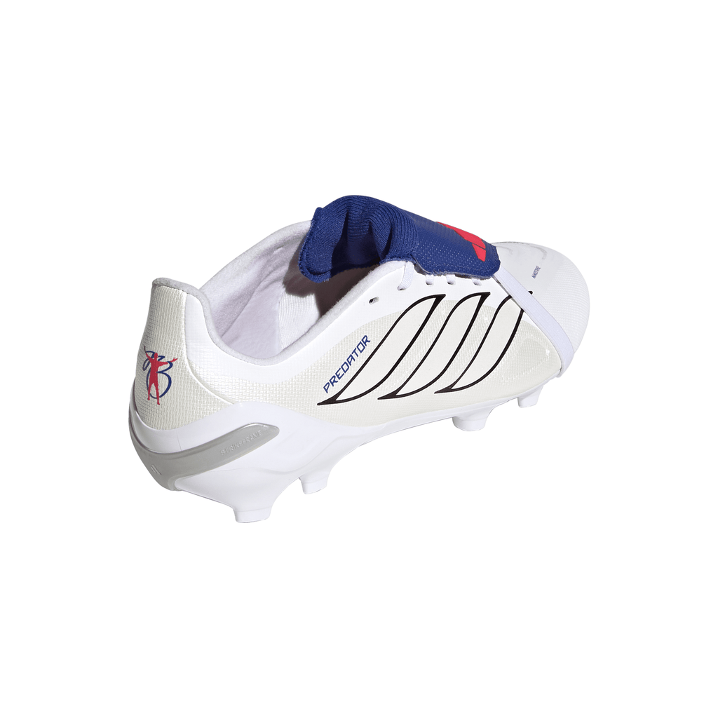 2026 New Arrival adidas Predator League Fold-Over Tongue FG Firm Ground Youth Soccer Cleats - White/Zero Metallic/Blue wholesalehk.shop