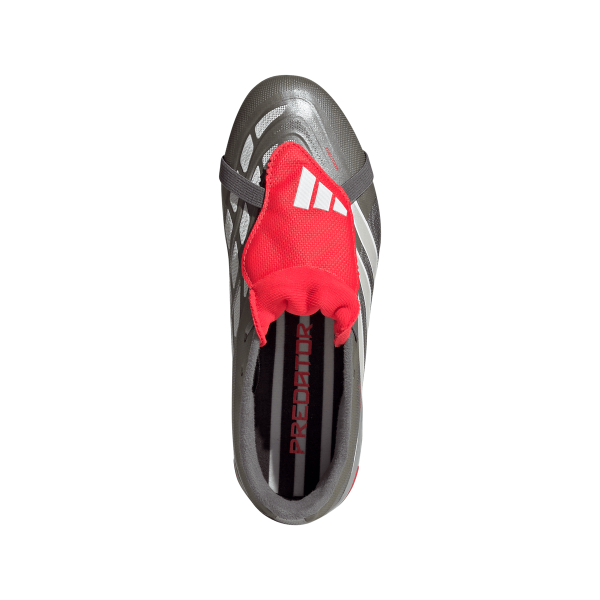 2026 New Arrival adidas Predator League Fold-Over Tongue FG Youth Soccer Cleats - Grey/Red wholesalehk.shop