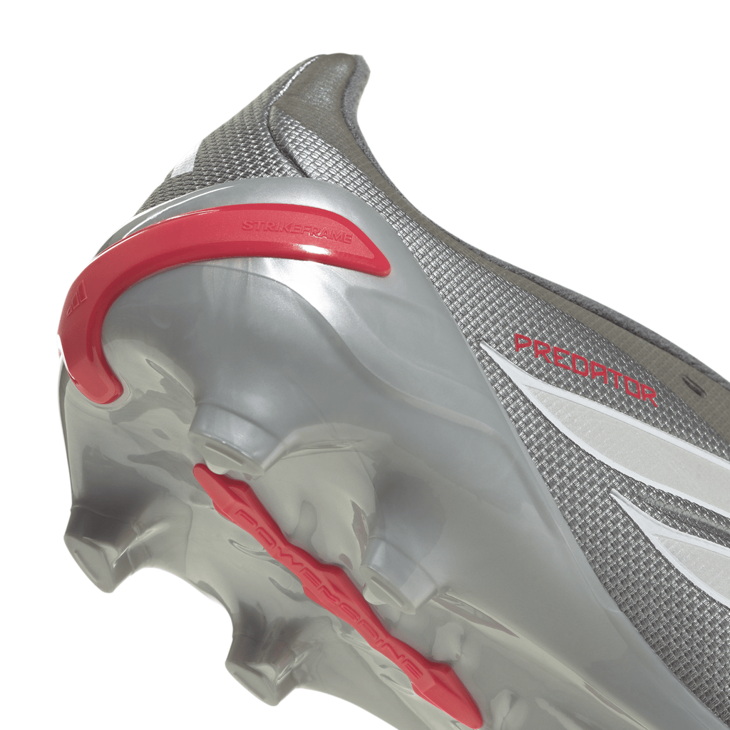 2026 New Arrival adidas Predator League Fold-Over Tongue FG Youth Soccer Cleats - Grey/Red wholesalehk.shop