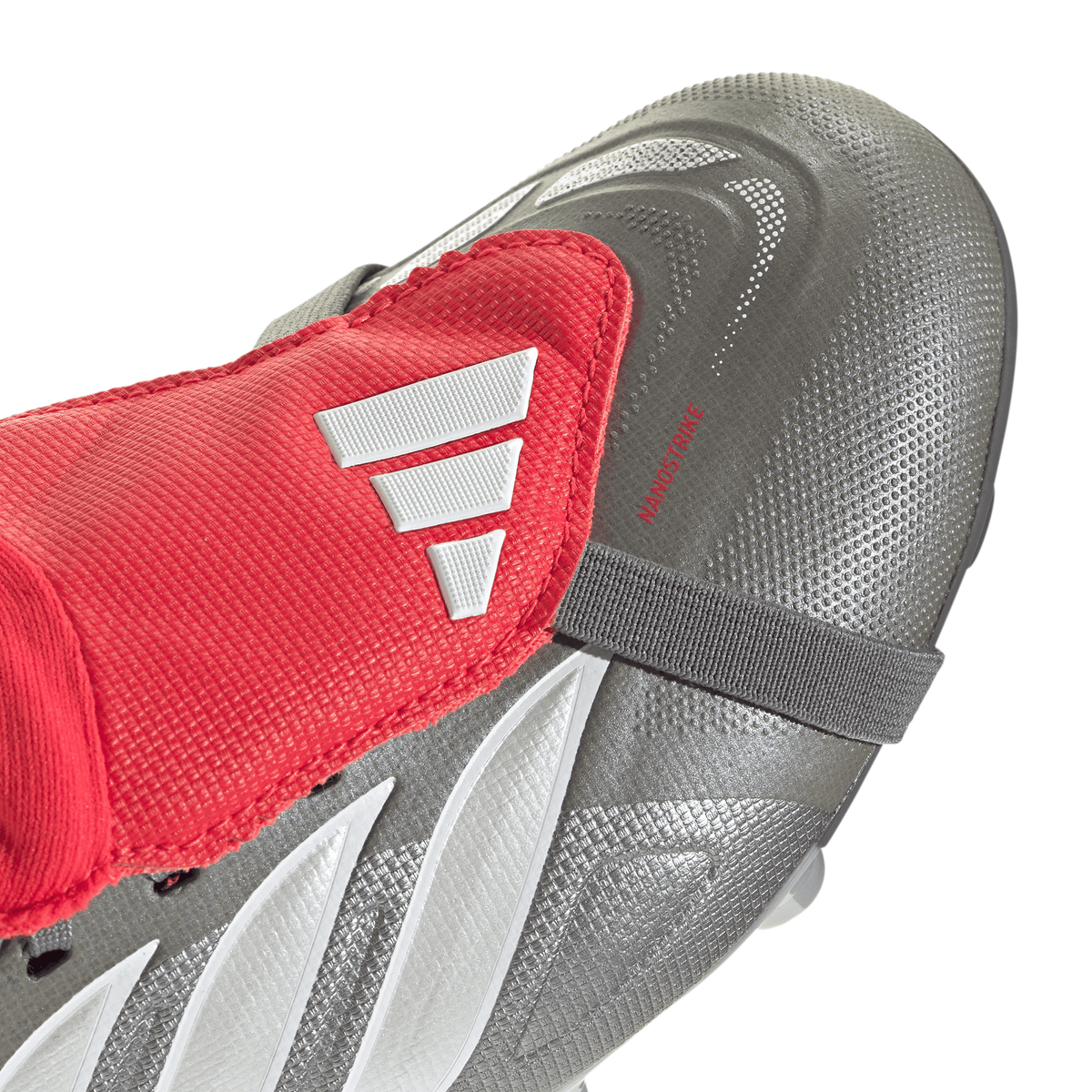2026 New Arrival adidas Predator League Fold-Over Tongue FG Youth Soccer Cleats - Grey/Red wholesalehk.shop