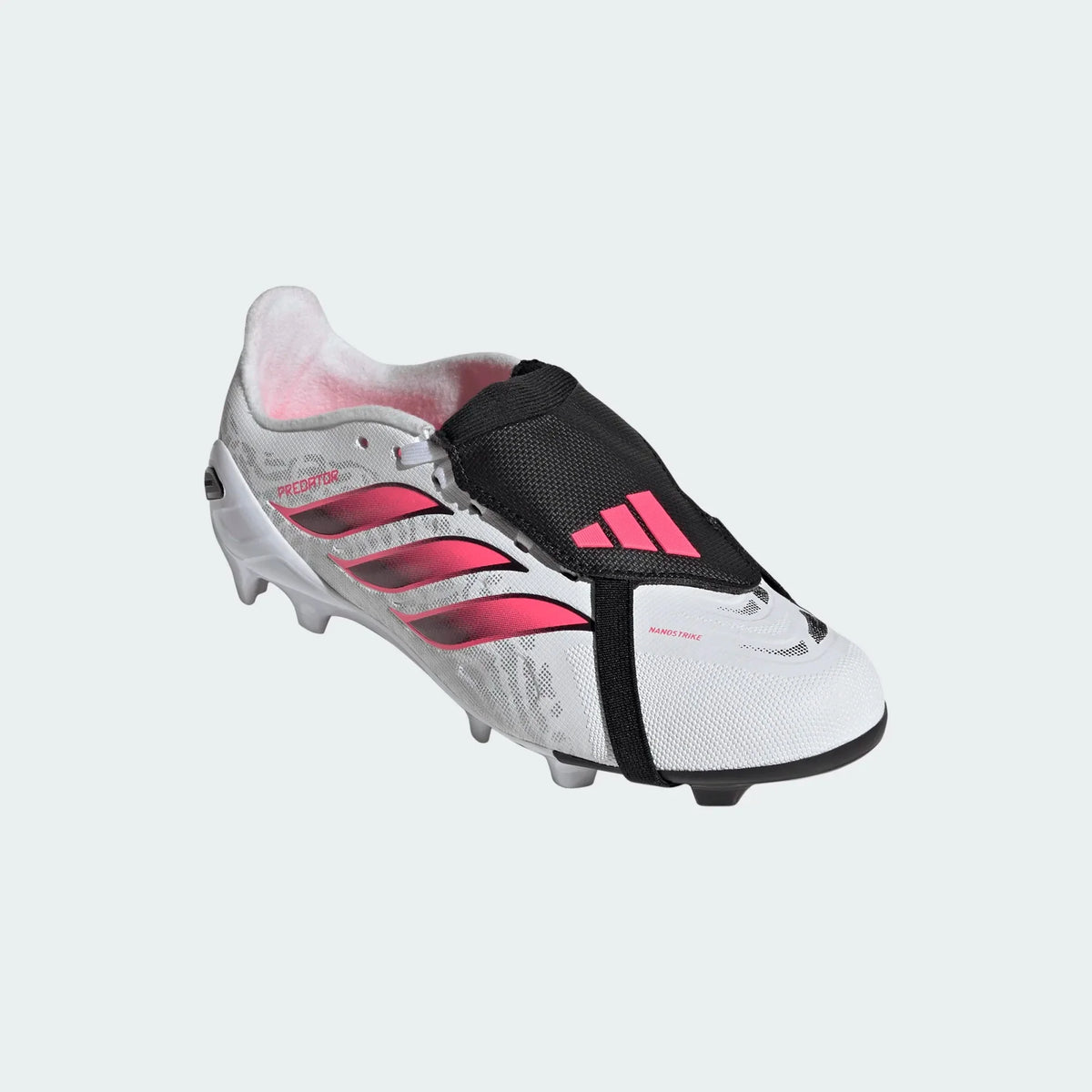 2026 New Arrival adidas Predator League Fold-Over Tongue Firm Ground Youth Soccer Cleats - White/Solar Turbo/Black wholesalehk.shop