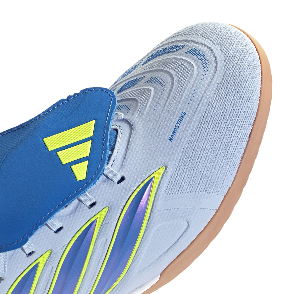 2026 New Arrival adidas Predator League Fold-Over Tongue IN Indoor Men's Soccer Shoes - Sky/Blue/Yellow wholesalehk.shop