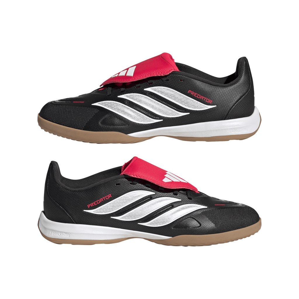2026 New Arrival adidas Predator League Fold-Over Tongue IN Indoor Youth Soccer Shoes - Black/White wholesalehk.shop