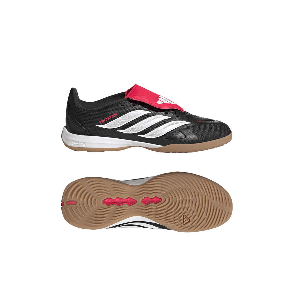2026 New Arrival adidas Predator League Fold-Over Tongue IN Indoor Youth Soccer Shoes - Black/White wholesalehk.shop