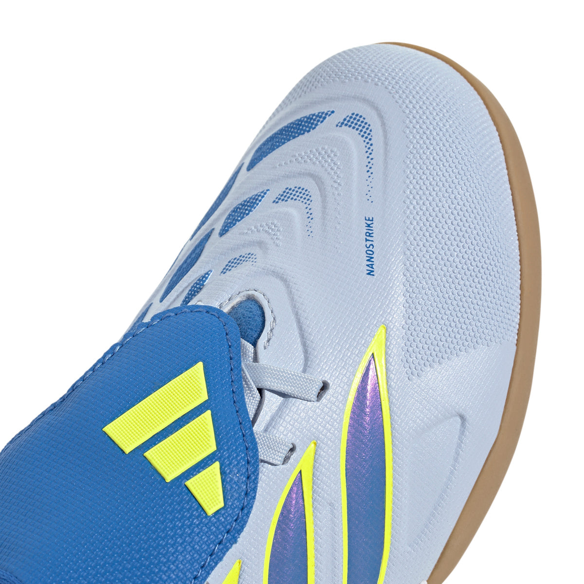 2026 New Arrival adidas Predator League Fold-Over Tongue IN Indoor Youth Soccer Shoes - Sky/Blue/Yellow wholesalehk.shop