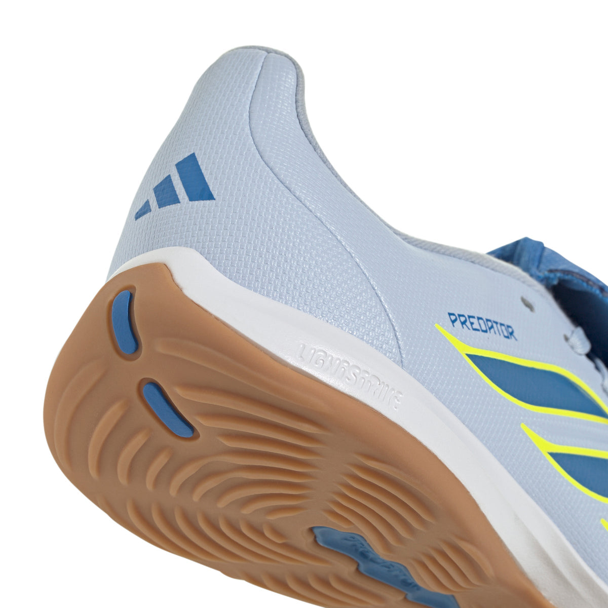 2026 New Arrival adidas Predator League Fold-Over Tongue IN Indoor Youth Soccer Shoes - Sky/Blue/Yellow wholesalehk.shop
