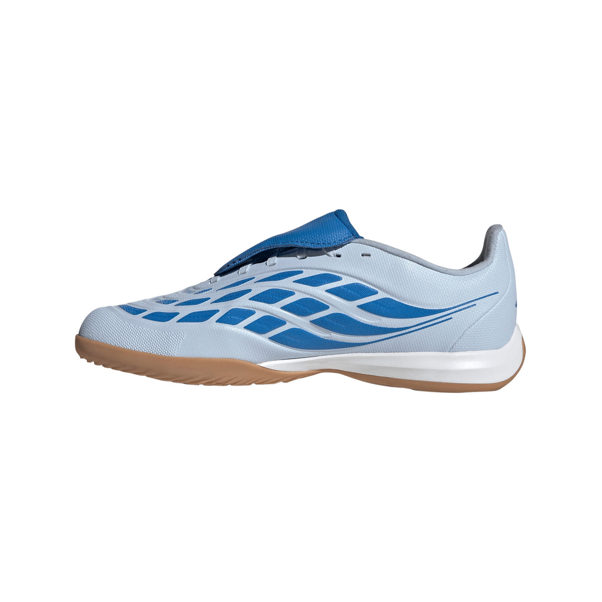 2026 New Arrival adidas Predator League Fold-Over Tongue IN Indoor Youth Soccer Shoes - Sky/Blue/Yellow wholesalehk.shop