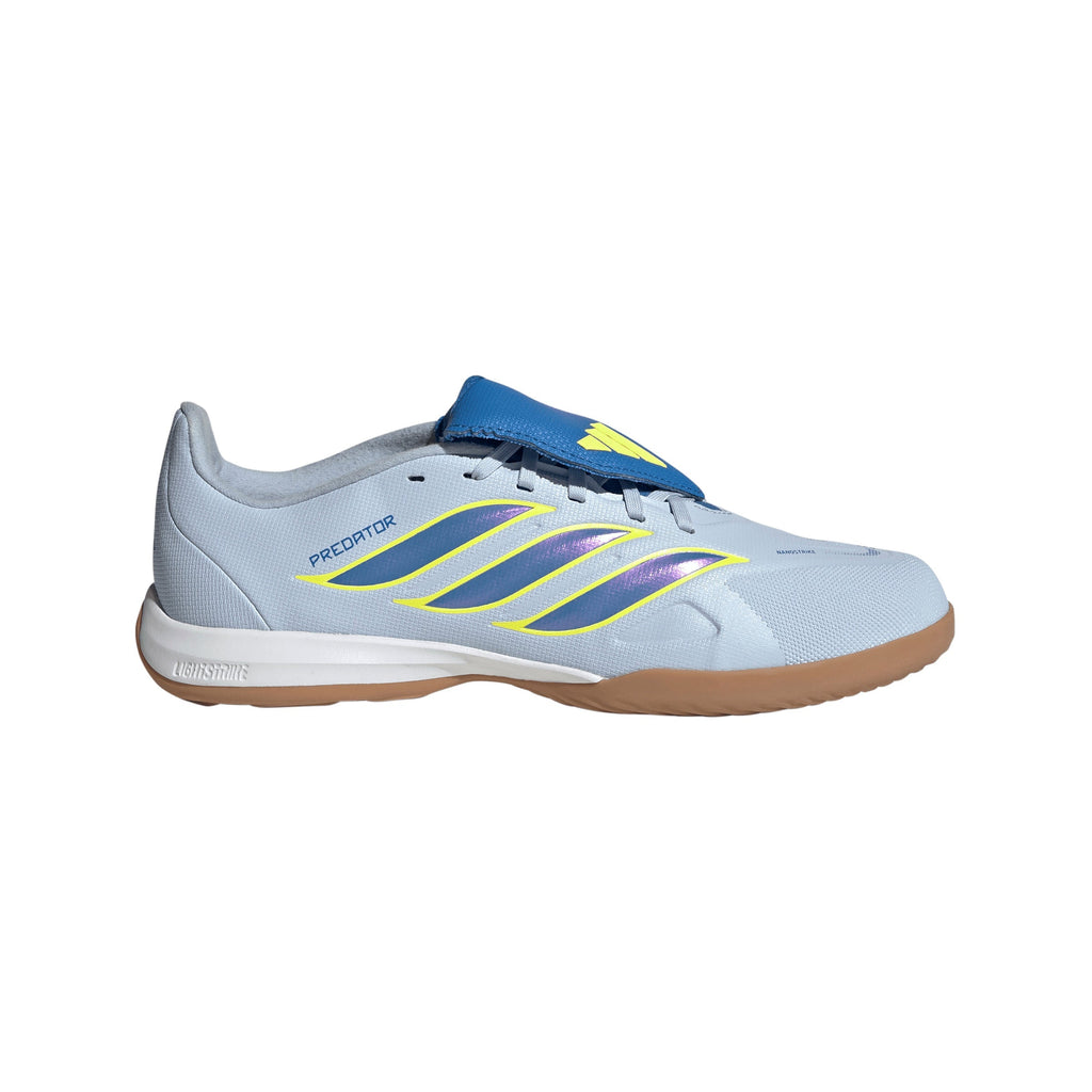 2026 New Arrival adidas Predator League Fold-Over Tongue IN Indoor Youth Soccer Shoes - Sky/Blue/Yellow wholesalehk.shop